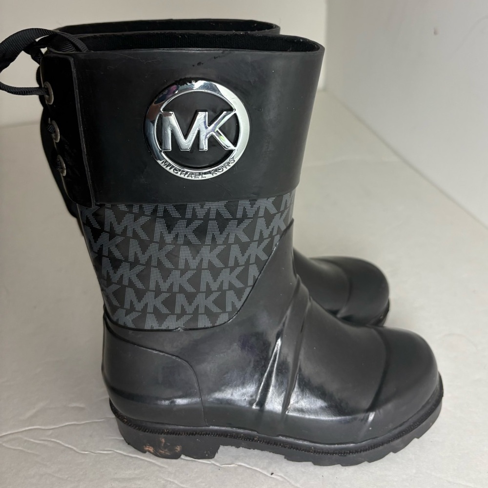 Michael Kors Girls Black Sofia Rain Boots Size 9